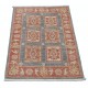 Hand Knotted Gray, Coral and Gold Wool Area Rug | Geometric Design Small Rug Hand Knotted Gray, Coral and Gold Wool Area Rug | Geometric Design Small Rug