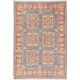 Hand Knotted Gray, Coral and Gold Wool Area Rug | Geometric Design Small Rug Hand Knotted Gray, Coral and Gold Wool Area Rug | Geometric Design Small Rug