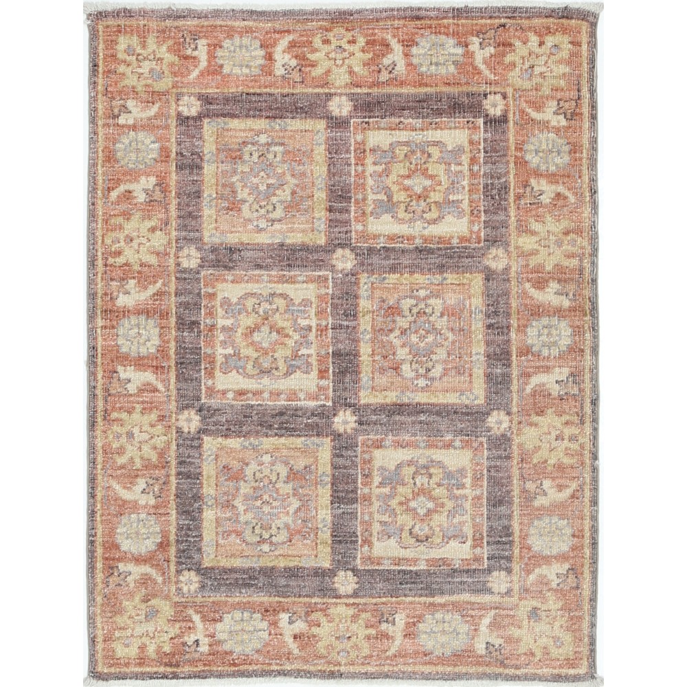 Hand Knotted Rust, Brown, Gold Wool Rug | Geometric Floral Pattern Accent Rug Hand Knotted Rust, Brown, Gold Wool Rug | Geometric Floral Pattern Accent Rug