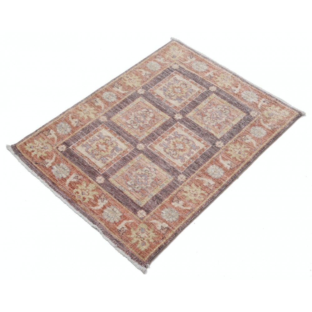 Hand Knotted Rust, Brown, Gold Wool Rug | Geometric Floral Pattern Accent Rug Hand Knotted Rust, Brown, Gold Wool Rug | Geometric Floral Pattern Accent Rug