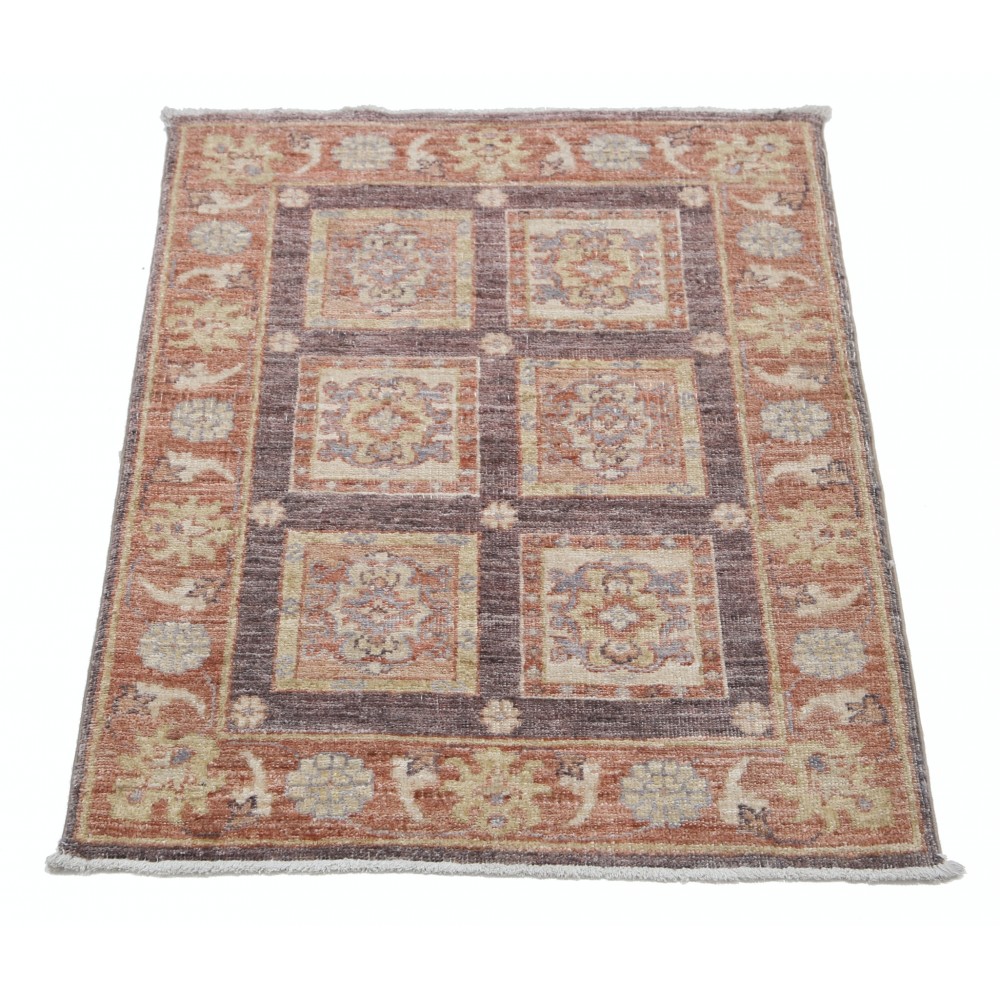 Hand Knotted Rust, Brown, Gold Wool Rug | Geometric Floral Pattern Accent Rug Hand Knotted Rust, Brown, Gold Wool Rug | Geometric Floral Pattern Accent Rug