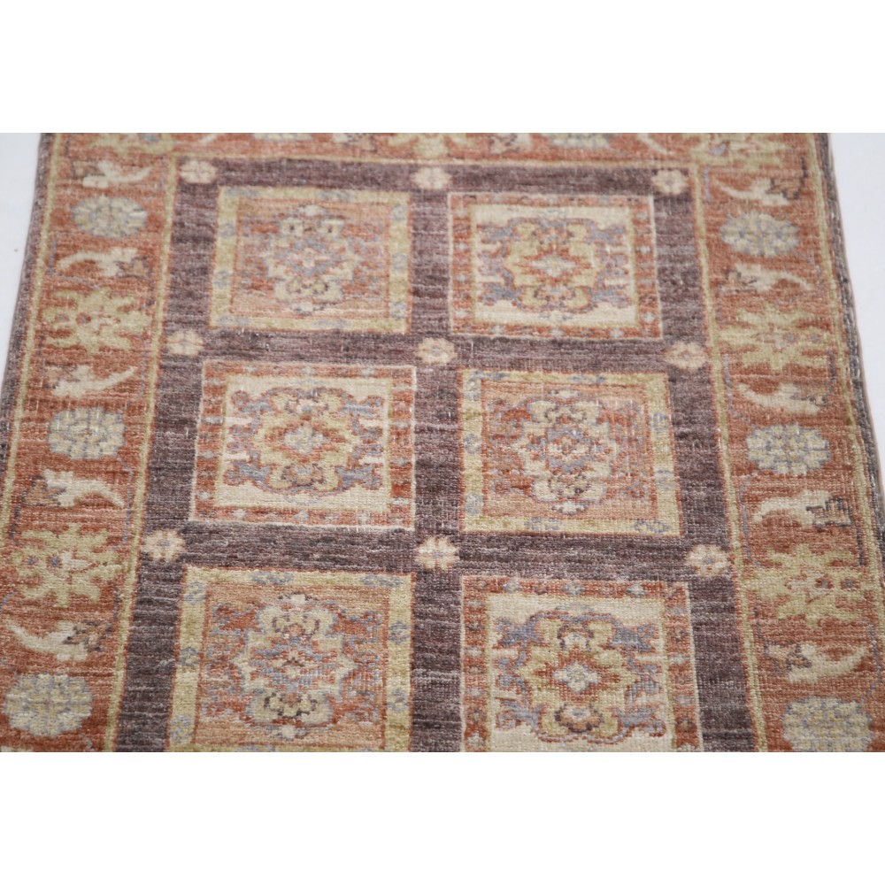 Hand Knotted Rust, Brown, Gold Wool Rug | Geometric Floral Pattern Accent Rug Hand Knotted Rust, Brown, Gold Wool Rug | Geometric Floral Pattern Accent Rug
