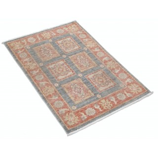 Hand Knotted Coral, Gray, Ivory Wool Area Rug | Turkish Geometric Design Accent Rug Hand Knotted Coral, Gray, Ivory Wool Area Rug | Turkish Geometric Design Accent Rug
