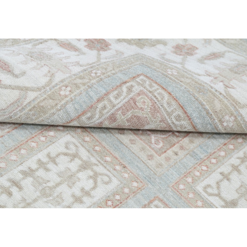 Hand Knotted Wool Area Rug in Soft Tones for Living Room Hand Knotted Wool Area Rug in Soft Tones for Living Room