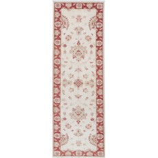 Floral Hallway Runner | Wool Kitchen Runner Rug | Handknotted Oushak Corridor Rug | Beige Stair Rug
