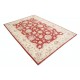 Hand Knotted Floral Area Rug with Red Field and Beige Border | Traditional Oushak Wool Carpet Hand Knotted Floral Area Rug with Red Field and Beige Border | Traditional Oushak Wool Carpet