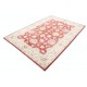 Hand Knotted Floral Area Rug with Red Field and Beige Border | Traditional Oushak Wool Carpet Hand Knotted Floral Area Rug with Red Field and Beige Border | Traditional Oushak Wool Carpet