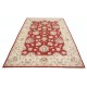 Hand Knotted Floral Area Rug with Red Field and Beige Border | Traditional Oushak Wool Carpet Hand Knotted Floral Area Rug with Red Field and Beige Border | Traditional Oushak Wool Carpet