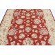Hand Knotted Floral Area Rug with Red Field and Beige Border | Traditional Oushak Wool Carpet Hand Knotted Floral Area Rug with Red Field and Beige Border | Traditional Oushak Wool Carpet