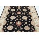 Hand Knotted Floral Area Rug with Black Field and Beige Border | Traditional Oushak Wool Carpet Hand Knotted Floral Area Rug with Black Field and Beige Border | Traditional Oushak Wool Carpet