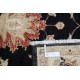Hand Knotted Floral Area Rug with Black Field and Beige Border | Traditional Oushak Wool Carpet Hand Knotted Floral Area Rug with Black Field and Beige Border | Traditional Oushak Wool Carpet