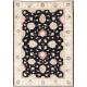 Hand Knotted Floral Area Rug with Black Field and Beige Border | Traditional Oushak Wool Carpet Hand Knotted Floral Area Rug with Black Field and Beige Border | Traditional Oushak Wool Carpet