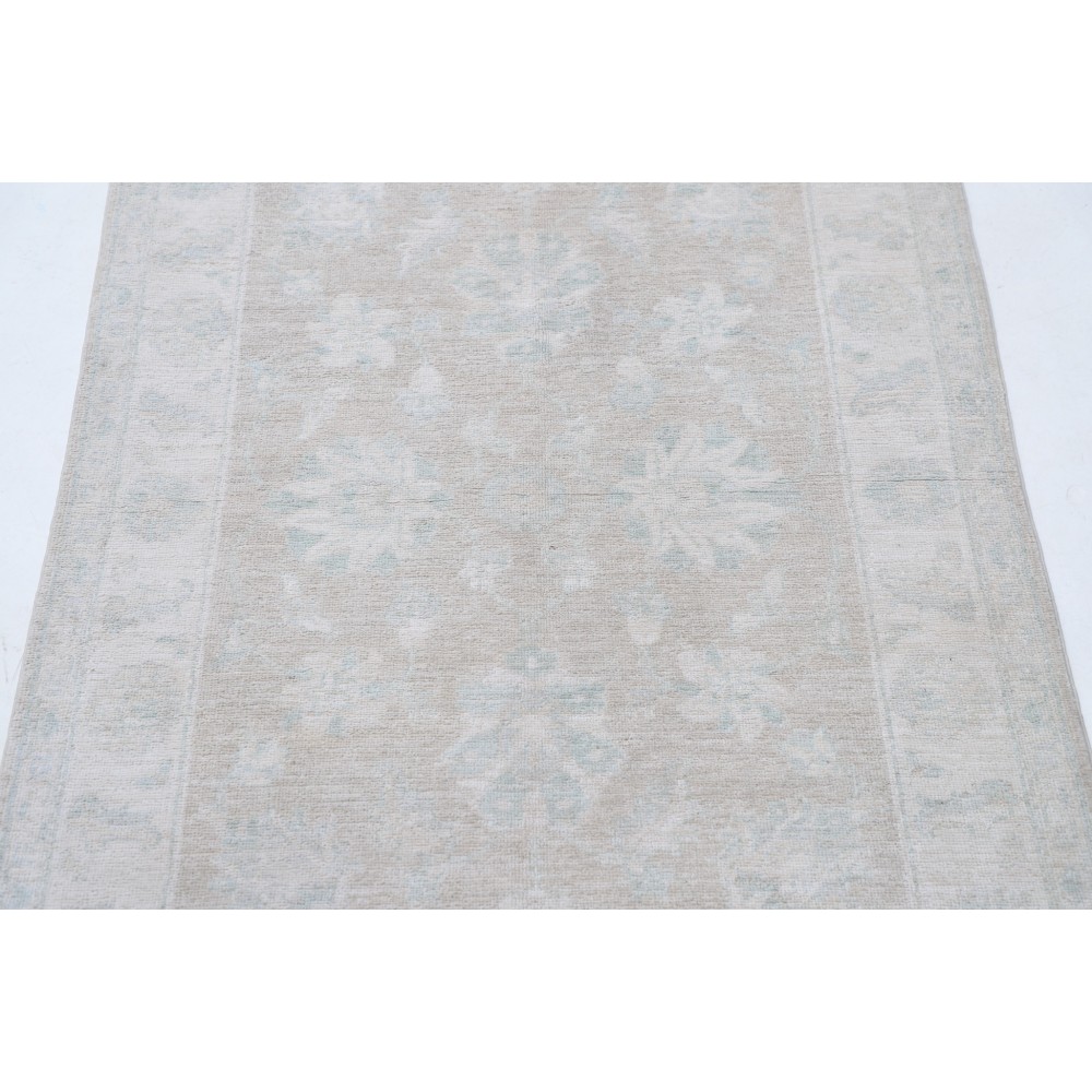 Hand Knotted Oushak Style Rug | Beige Turkish Accent Rug with All-Over Floral Design | 100% Wool Hand Knotted Oushak Style Rug | Beige Turkish Accent Rug with All-Over Floral Design | 100% Wool
