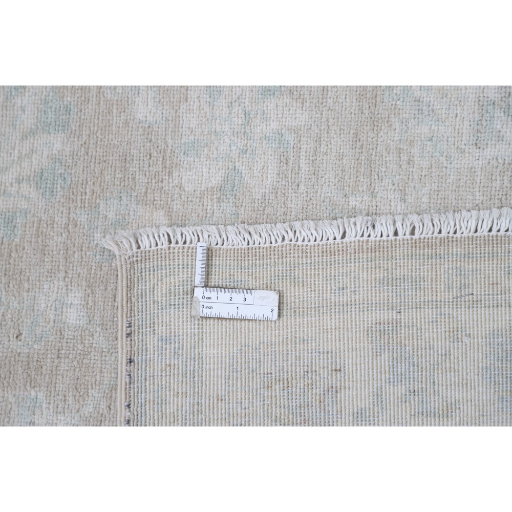 Hand Knotted Oushak Style Rug | Beige Turkish Accent Rug with All-Over Floral Design | 100% Wool Hand Knotted Oushak Style Rug | Beige Turkish Accent Rug with All-Over Floral Design | 100% Wool