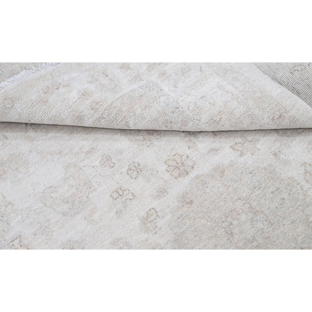 Hand Knotted Oushak Rug | Beige Turkish Accent Rug with All-Over Floral Design | 100% Wool Hand Knotted Oushak Rug | Beige Turkish Accent Rug with All-Over Floral Design | 100% Wool