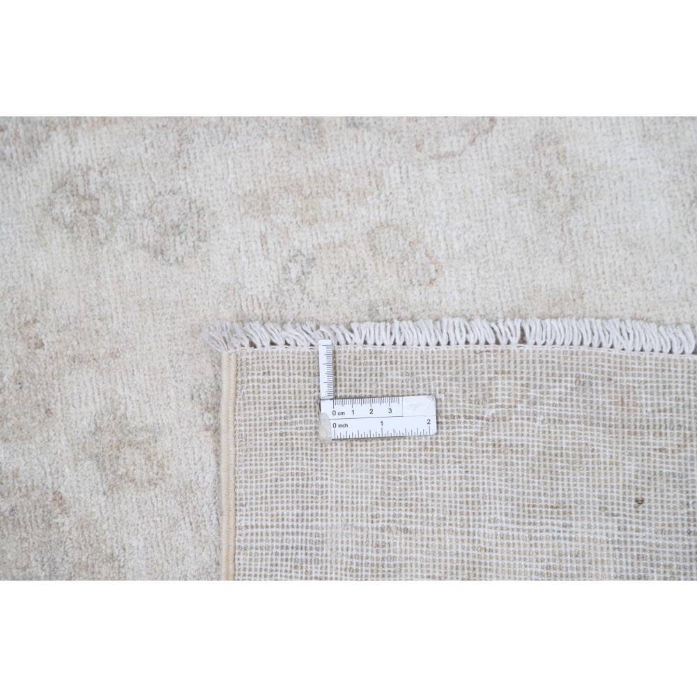 Hand Knotted Oushak Rug | Beige Turkish Accent Rug with All-Over Floral Design | 100% Wool Hand Knotted Oushak Rug | Beige Turkish Accent Rug with All-Over Floral Design | 100% Wool