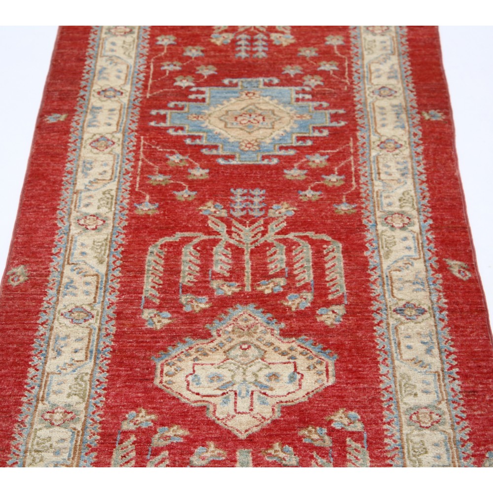 Traditional Handmade Red Runner Rug for Kitchen and Corridor | Wool Hallway Rug | Stair Rug