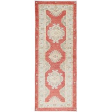 Handknotted Hallway Runner Rug | Red Wool Rug for Kitchen and Entryway | Corridor Rug | Stair Rug