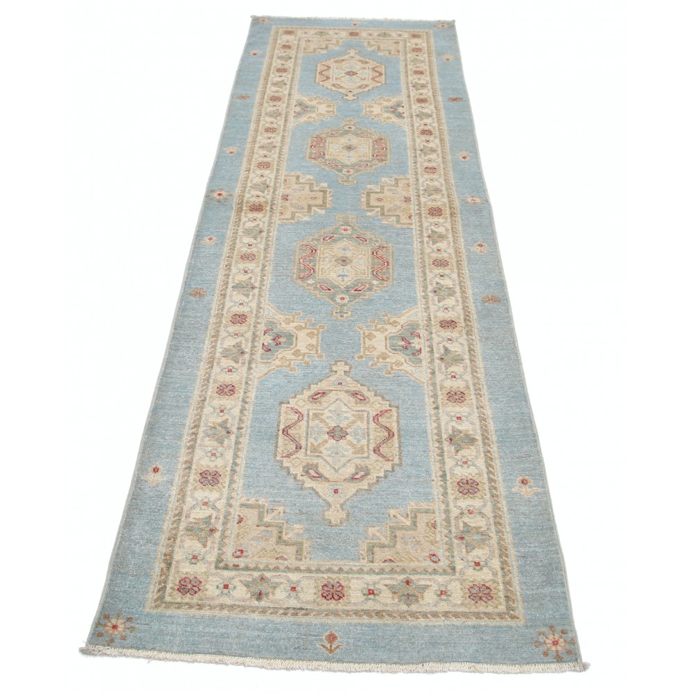 Light Blue, Beige, Red Wool Runner Rug for Corridor | Hand Knotted Hallway Rug | Kitchen Rug | Stair Rug Light Blue, Beige, Red Wool Runner Rug for Corridor | Hand Knotted Hallway Rug | Kitchen Rug | Stair Rug