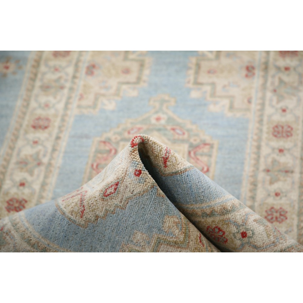 Light Blue, Beige, Red Wool Runner Rug for Corridor | Hand Knotted Hallway Rug | Kitchen Rug | Stair Rug Light Blue, Beige, Red Wool Runner Rug for Corridor | Hand Knotted Hallway Rug | Kitchen Rug | Stair Rug
