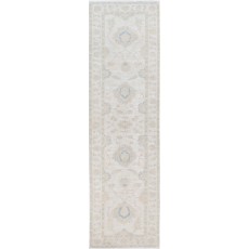 Hand-Knotted Floral Wool Runner Rug | Muted-Tone Hallway, Corridor and Entryway Rug