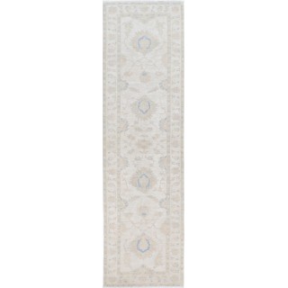 Hand-Knotted Floral Wool Runner Rug | Muted-Tone Hallway, Corridor and Entryway Rug