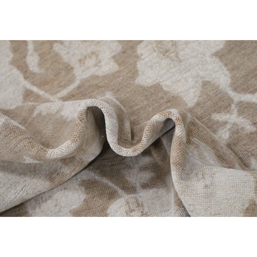 Hand Knotted Floral Area Rug, Beige and Brown Wool Carpet with Botanical Vine Pattern, Neutral Rug for Living Room Hand Knotted Floral Area Rug, Beige and Brown Wool Carpet with Botanical Vine Pattern, Neutral Rug for Living Room
