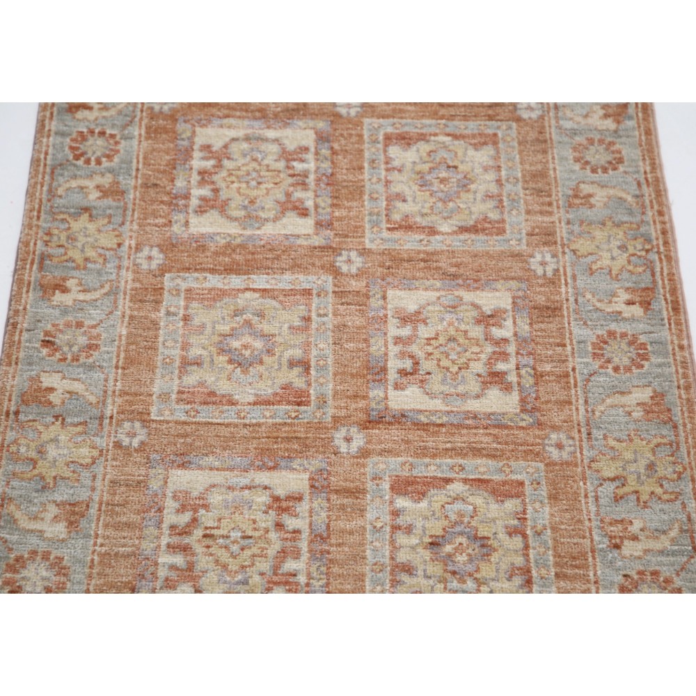 Hand Knotted Red, Tan, Light Blue and Ivory Wool Area Rug | Geometric Floral Small Rug Hand Knotted Red, Tan, Light Blue and Ivory Wool Area Rug | Geometric Floral Small Rug