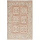 Hand Knotted Red, Tan, Light Blue and Ivory Wool Area Rug | Geometric Floral Small Rug Hand Knotted Red, Tan, Light Blue and Ivory Wool Area Rug | Geometric Floral Small Rug
