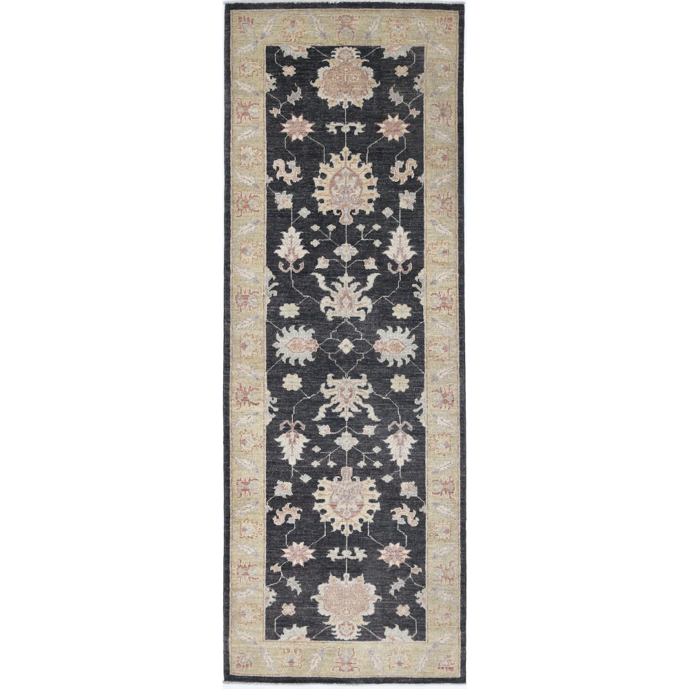 Black Hallway Runner | Kitchen Rug | Handknotted Corridor Rug | Floral Stair Rug | 100% Wool Black Hallway Runner | Kitchen Rug | Handknotted Corridor Rug | Floral Stair Rug | 100% Wool
