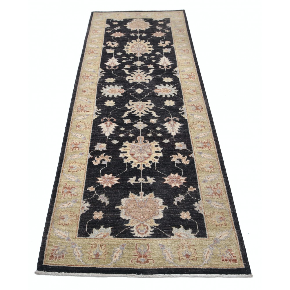 Black Hallway Runner | Kitchen Rug | Handknotted Corridor Rug | Floral Stair Rug | 100% Wool Black Hallway Runner | Kitchen Rug | Handknotted Corridor Rug | Floral Stair Rug | 100% Wool