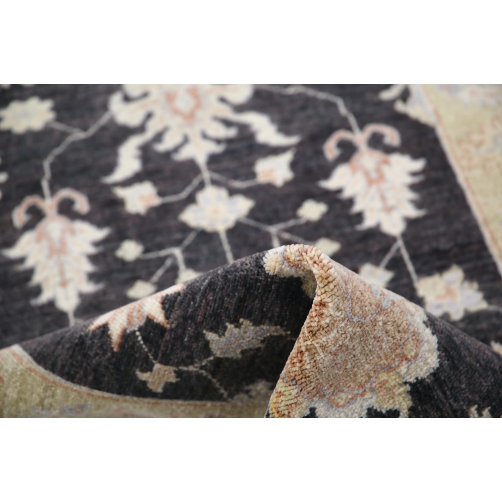Black Hallway Runner | Kitchen Rug | Handknotted Corridor Rug | Floral Stair Rug | 100% Wool Black Hallway Runner | Kitchen Rug | Handknotted Corridor Rug | Floral Stair Rug | 100% Wool