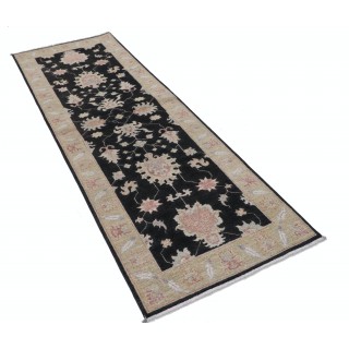 Floral Hallway Runner | Kitchen Runner Rug | Handknotted Corridor Rug | Black Stair Rug | 100% Wool