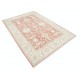 Hand Knotted Floral Oushak Area Rug with Red Field and Beige Border | 100% Wool Hand Knotted Floral Oushak Area Rug with Red Field and Beige Border | 100% Wool