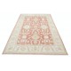 Hand Knotted Floral Oushak Area Rug with Red Field and Beige Border | 100% Wool Hand Knotted Floral Oushak Area Rug with Red Field and Beige Border | 100% Wool