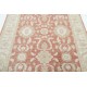 Hand Knotted Floral Oushak Area Rug with Red Field and Beige Border | 100% Wool Hand Knotted Floral Oushak Area Rug with Red Field and Beige Border | 100% Wool