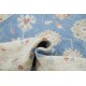 Hand Knotted Floral Oushak Area Rug with Blue Field and Ivory Border | 100% Wool
