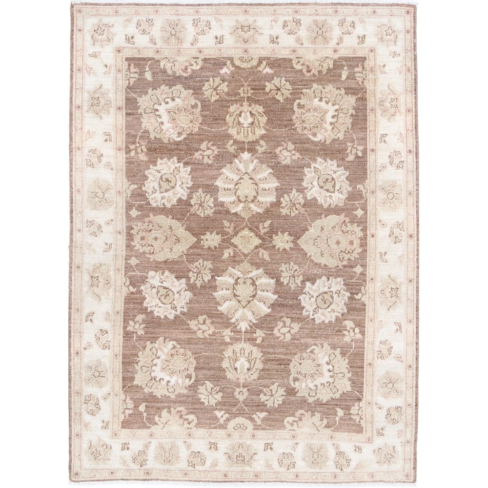 Hand Knotted Brown, Ivory Wool Area Rug | Turkish Oushak Style Accent Rug Hand Knotted Brown, Ivory Wool Area Rug | Turkish Oushak Style Accent Rug