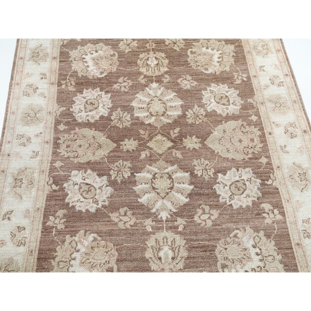 Hand Knotted Brown, Ivory Wool Area Rug | Turkish Oushak Style Accent Rug Hand Knotted Brown, Ivory Wool Area Rug | Turkish Oushak Style Accent Rug