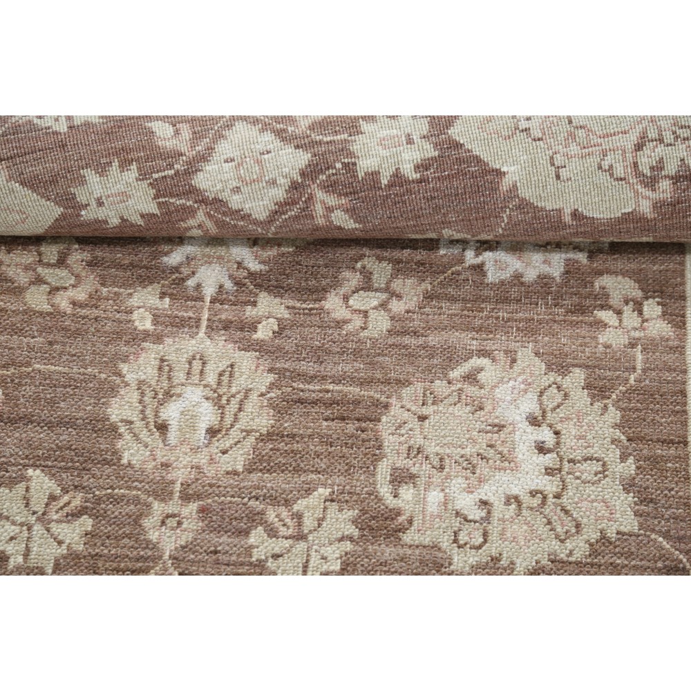 Hand Knotted Brown, Ivory Wool Area Rug | Turkish Oushak Style Accent Rug Hand Knotted Brown, Ivory Wool Area Rug | Turkish Oushak Style Accent Rug