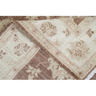 Hand Knotted Brown, Ivory Wool Area Rug | Turkish Oushak Style Accent Rug Hand Knotted Brown, Ivory Wool Area Rug | Turkish Oushak Style Accent Rug