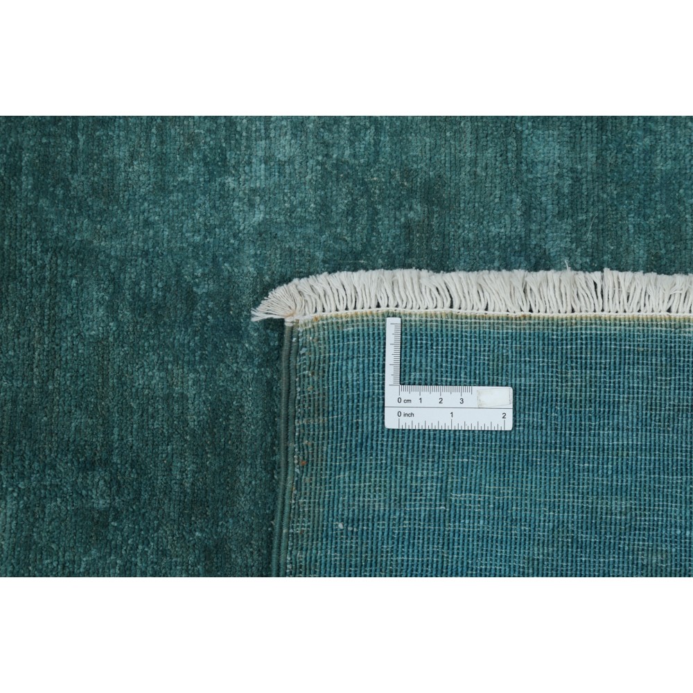 Hand Knotted Teal Blue Wool Area Rug | Turkish Floral Medallion Design Carpet Hand Knotted Teal Blue Wool Area Rug | Turkish Floral Medallion Design Carpet