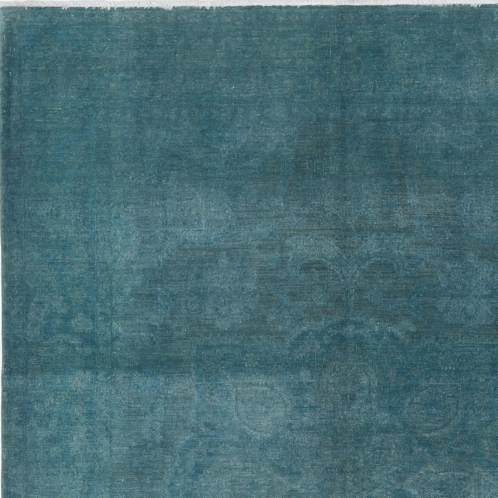 Hand Knotted Teal Blue Wool Area Rug | Turkish Floral Medallion Design Carpet Hand Knotted Teal Blue Wool Area Rug | Turkish Floral Medallion Design Carpet