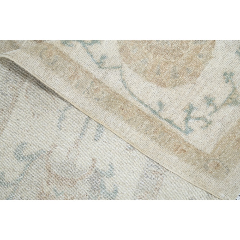 Hand Knotted Beige, Light Blue Wool Area Rug | Turkish Botanical Carpet Hand Knotted Beige, Light Blue Wool Area Rug | Turkish Botanical Carpet