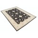 Hand Knotted Floral Area Rug with Black Field and Beige Border | Traditional Oushak Wool Rug Hand Knotted Floral Area Rug with Black Field and Beige Border | Traditional Oushak Wool Rug