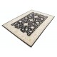 Hand Knotted Floral Area Rug with Black Field and Beige Border | Traditional Oushak Wool Rug Hand Knotted Floral Area Rug with Black Field and Beige Border | Traditional Oushak Wool Rug