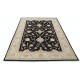 Hand Knotted Floral Area Rug with Black Field and Beige Border | Traditional Oushak Wool Rug Hand Knotted Floral Area Rug with Black Field and Beige Border | Traditional Oushak Wool Rug
