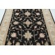 Hand Knotted Floral Area Rug with Black Field and Beige Border | Traditional Oushak Wool Rug Hand Knotted Floral Area Rug with Black Field and Beige Border | Traditional Oushak Wool Rug