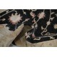 Hand Knotted Floral Area Rug with Black Field and Beige Border | Traditional Oushak Wool Rug Hand Knotted Floral Area Rug with Black Field and Beige Border | Traditional Oushak Wool Rug