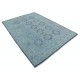 Hand Knotted Light Blue and Navy Blue Wool Area Rug | Turkish Quatrefoil Medallion Design Carpet Hand Knotted Light Blue and Navy Blue Wool Area Rug | Turkish Quatrefoil Medallion Design Carpet